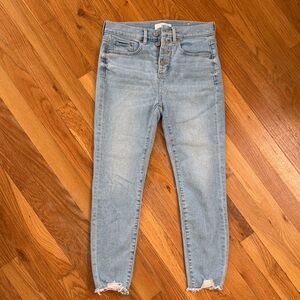 LOFT Light Blue High-Rise Ankle Jeans